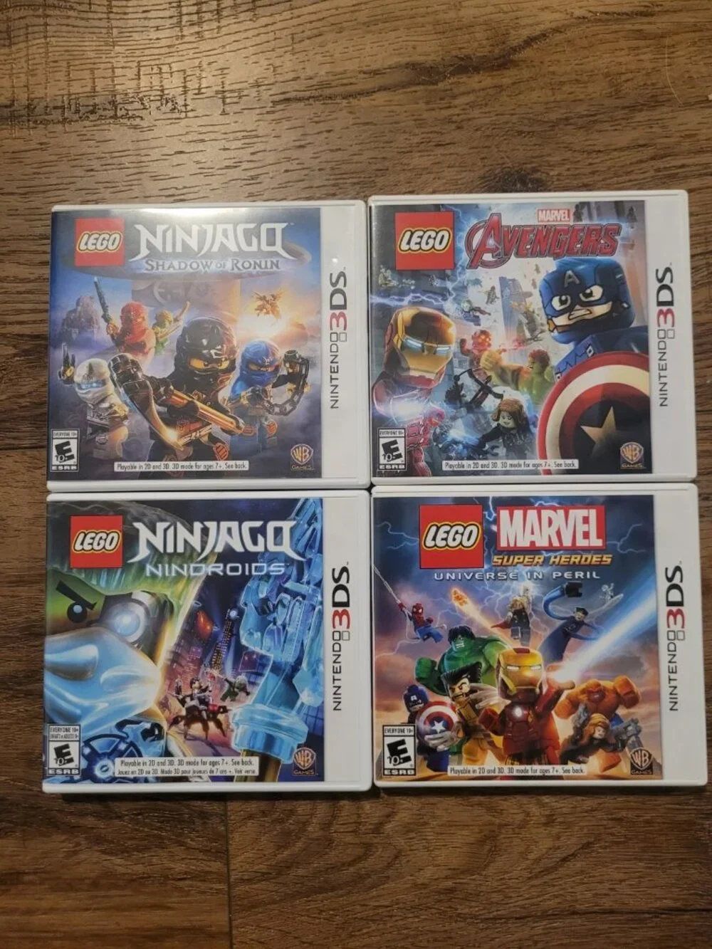Lot of 4 Nintendo 3DS Lego Games 2 Ninjago Avengers Marvel Super Heroes